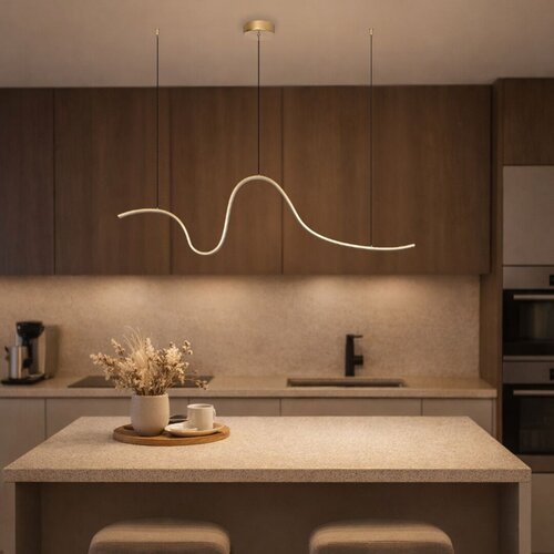 Lustra suspendata LED Cobria, auriu, 20W, 1600lm, 3000K, H.150cm, IP20, Rabalux, 72404