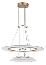 Lustra suspendata LED Zofrael, auriu mat, 36W, 2400lm, 3000K, H.120cm, IP20, Rabalux, 72412