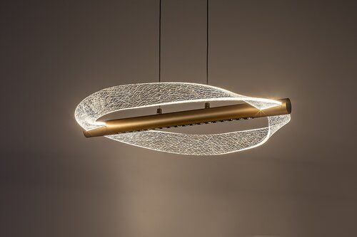 Lustra suspendata LED Olyssia, auriu, 24W, 1300lm, 3000K, H.130cm, IP20, Rabalux, 72463