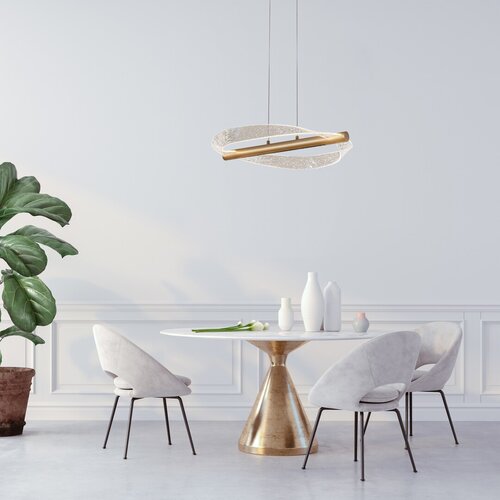 Lustra suspendata LED Olyssia, auriu, 24W, 1300lm, 3000K, H.130cm, IP20, Rabalux, 72463