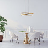 Lustra suspendata LED Olyssia, auriu, 24W, 1300lm, 3000K, H.130cm, IP20, Rabalux, 72463