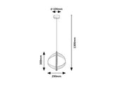 Lustra suspendata LED Olyssia, auriu, 8W, 340lm, 3000K, H.130cm, IP20, Rabalux, 72464