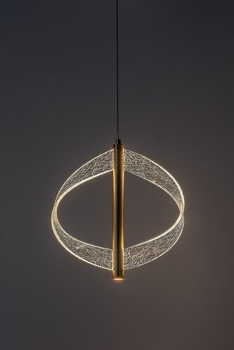 Lustra suspendata LED Olyssia, auriu, 8W, 340lm, 3000K, H.130cm, IP20, Rabalux, 72464