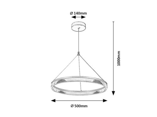 Lustra suspendata LED Rivona, auriu, 24W, 1700lm, 3000K-6500K, H.100cm, IP20, Rabalux, 72471