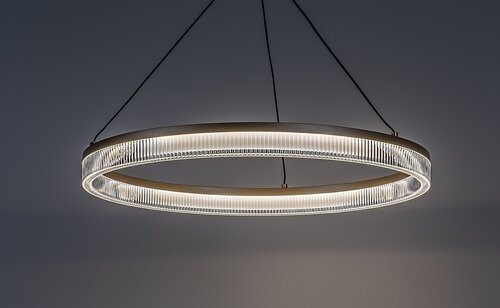 Lustra suspendata LED Rivona, auriu, 24W, 1700lm, 3000K-6500K, H.100cm, IP20, Rabalux, 72471