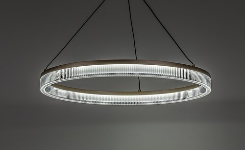 Lustra suspendata LED Rivona, auriu, 24W, 1700lm, 3000K-6500K, H.100cm, IP20, Rabalux, 72471