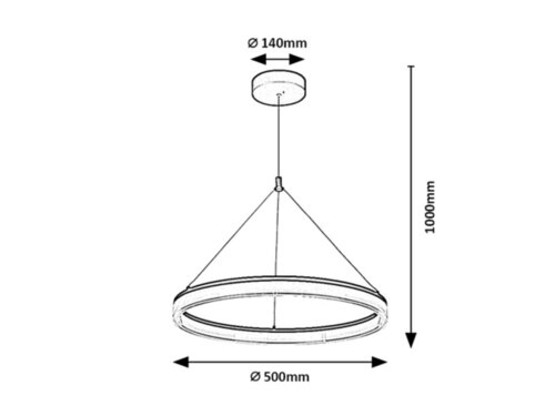 Lustra suspendata LED Seraphiel, negru, 24W, 1610lm, 3000K-6500K, H.100cm, IP20, Rabalux, 72478