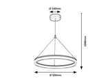Lustra suspendata LED Seraphiel, negru, 24W, 1610lm, 3000K-6500K, H.100cm, IP20, Rabalux, 72478