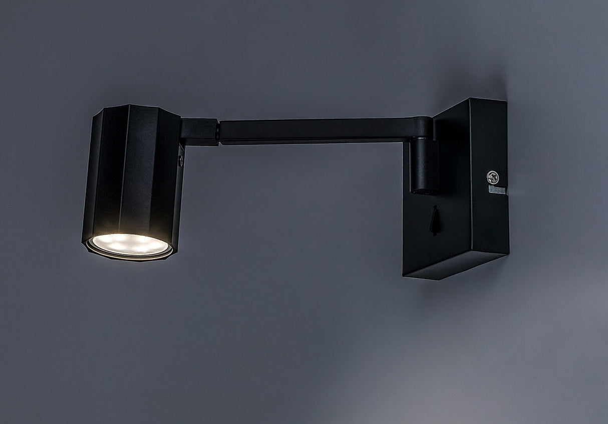 Aplica de perete Karter, negru mat, 1 x GU10, IP20, Rabalux, 73027