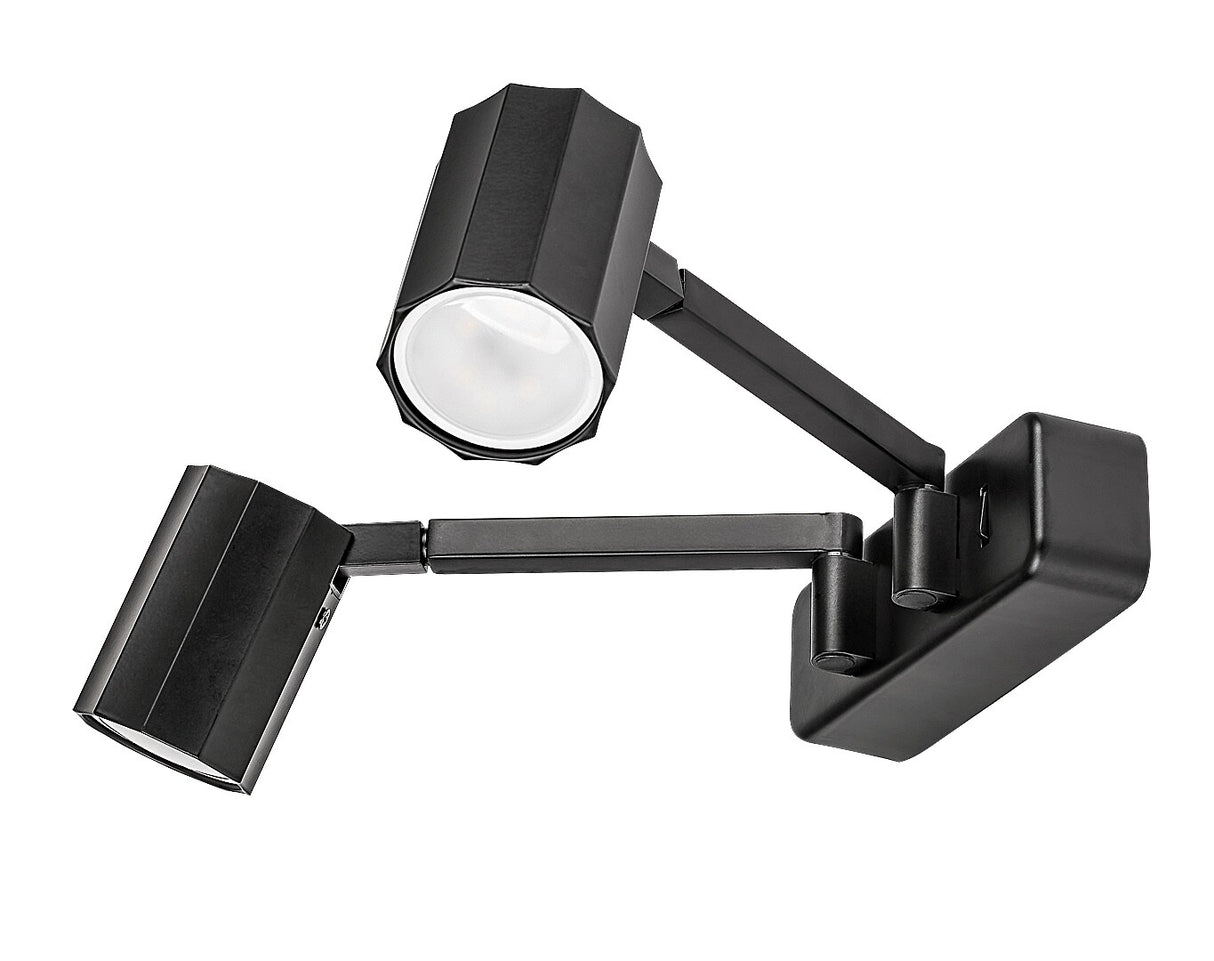 Aplica de perete Karter, negru mat, 2 x GU10, IP20, Rabalux, 73028