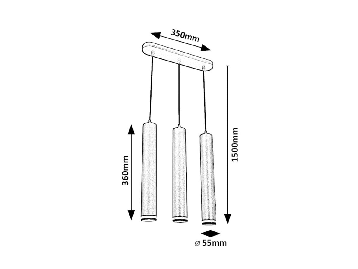 Suspensie Senobia, negru, 3xGU10, Rabalux 73037