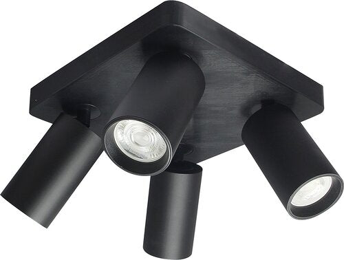 Spot Yorli, negru mat, 4xGU10, H.13,5cm, IP20, Rabalux, 73084