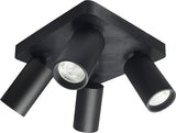 Spot Yorli, negru mat, 4xGU10, H.13,5cm, IP20, Rabalux, 73084
