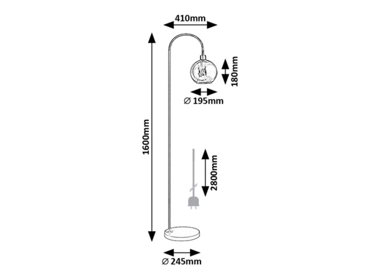 Lampadar Ricardo, negru, 1xE27, Rabalux 74025