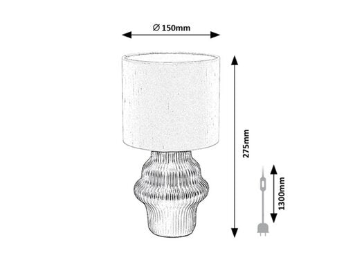 Veioza Glimo, negru, 1xE14, H.27,5cm, IP20, Rabalux, 74058