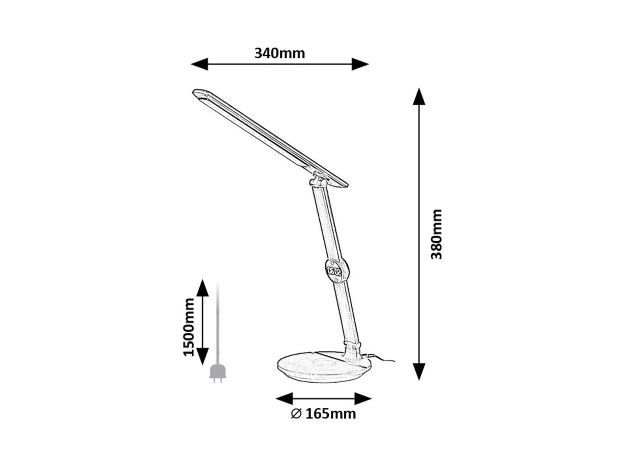 Veioza Isak, negru, LED, 9W, 570 lumeni, 3000K-4000K-6500K, H.38 cm, Rabalux 74198