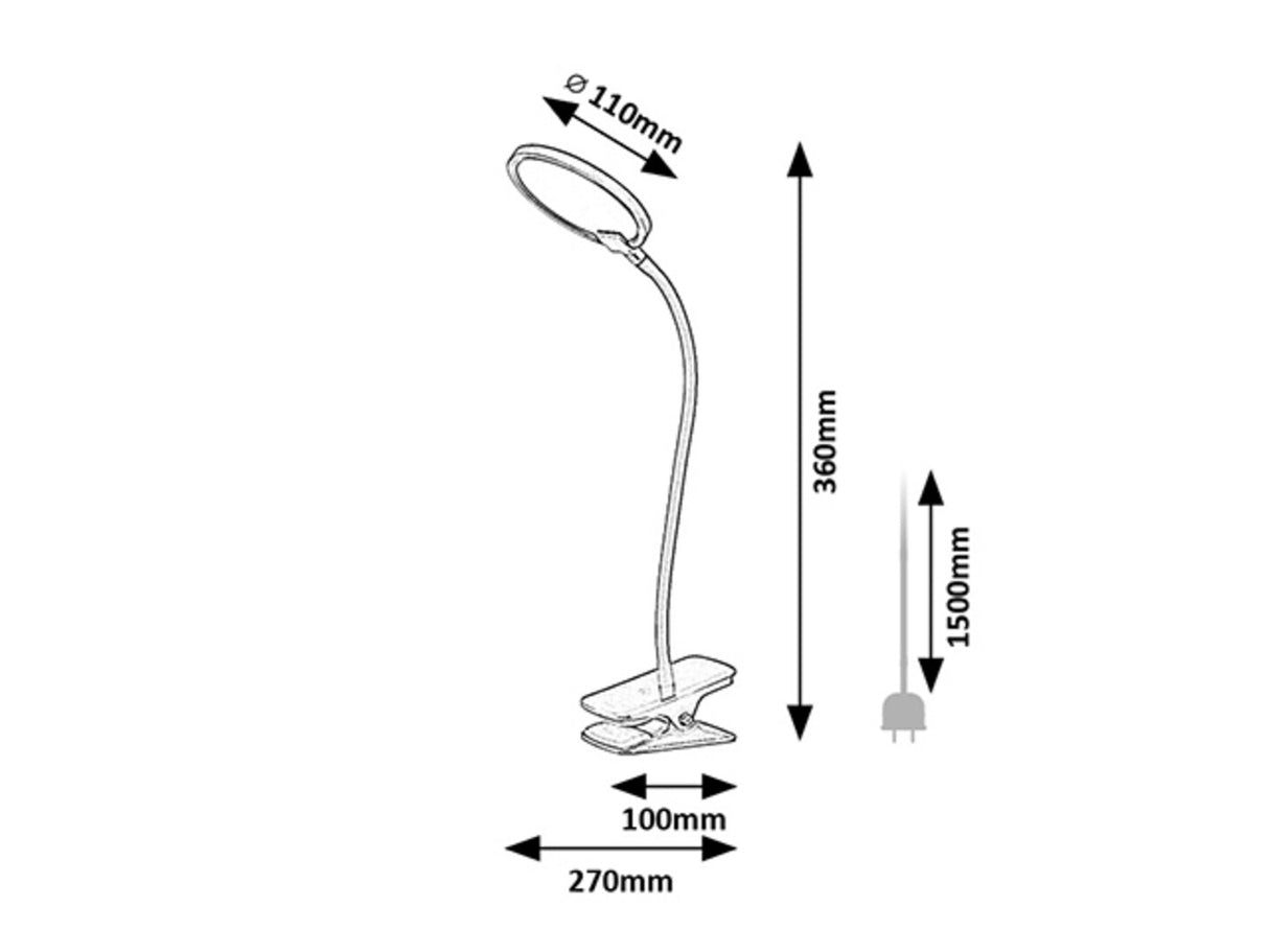 Veioza Marcin, negru, LED, 7W, 350 lumeni, 3000K, H.36 cm, Rabalux 74199