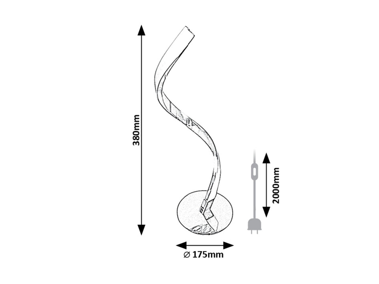 Veioza Azula, crom, LED, 3W, 260 lumeni, 4000K, H.38 cm, Rabalux 74211