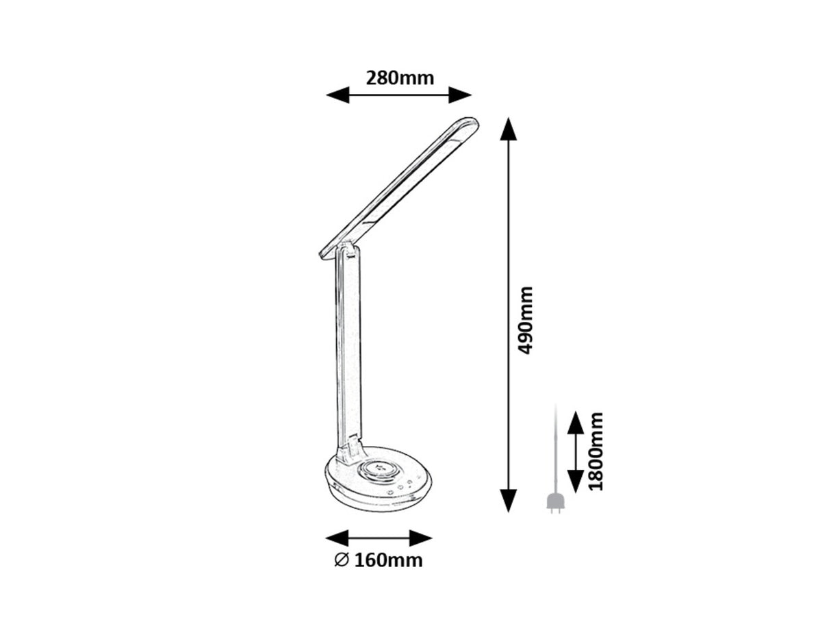 Veioza Jacey, negru, LED, 6W, 480 lumeni, 3000K-4000K-5000K, H.49 cm, Rabalux 74226