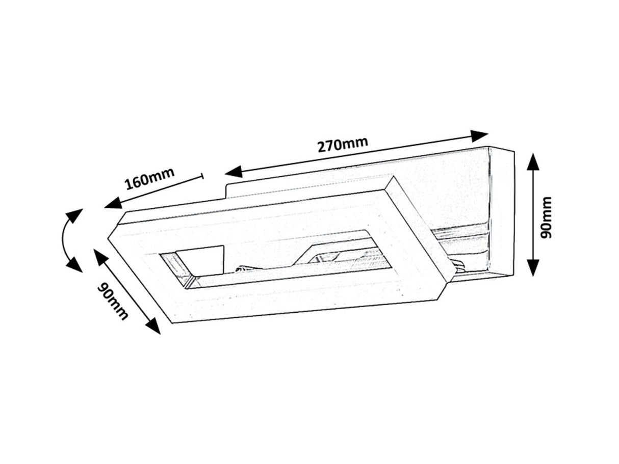 Aplica baie Blas, crom, reglabila, LED, 15W, 1570 lumeni, 4000K, IP44, 75019