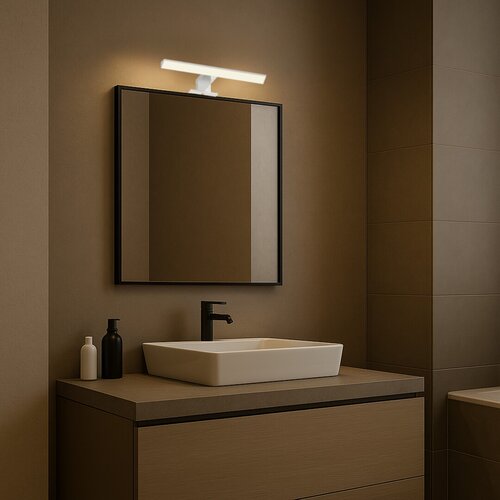 Aplica baie LED Loric, crom, 6W, 375lm, 4000K, L.30cm, IP44, Rabalux, 75023