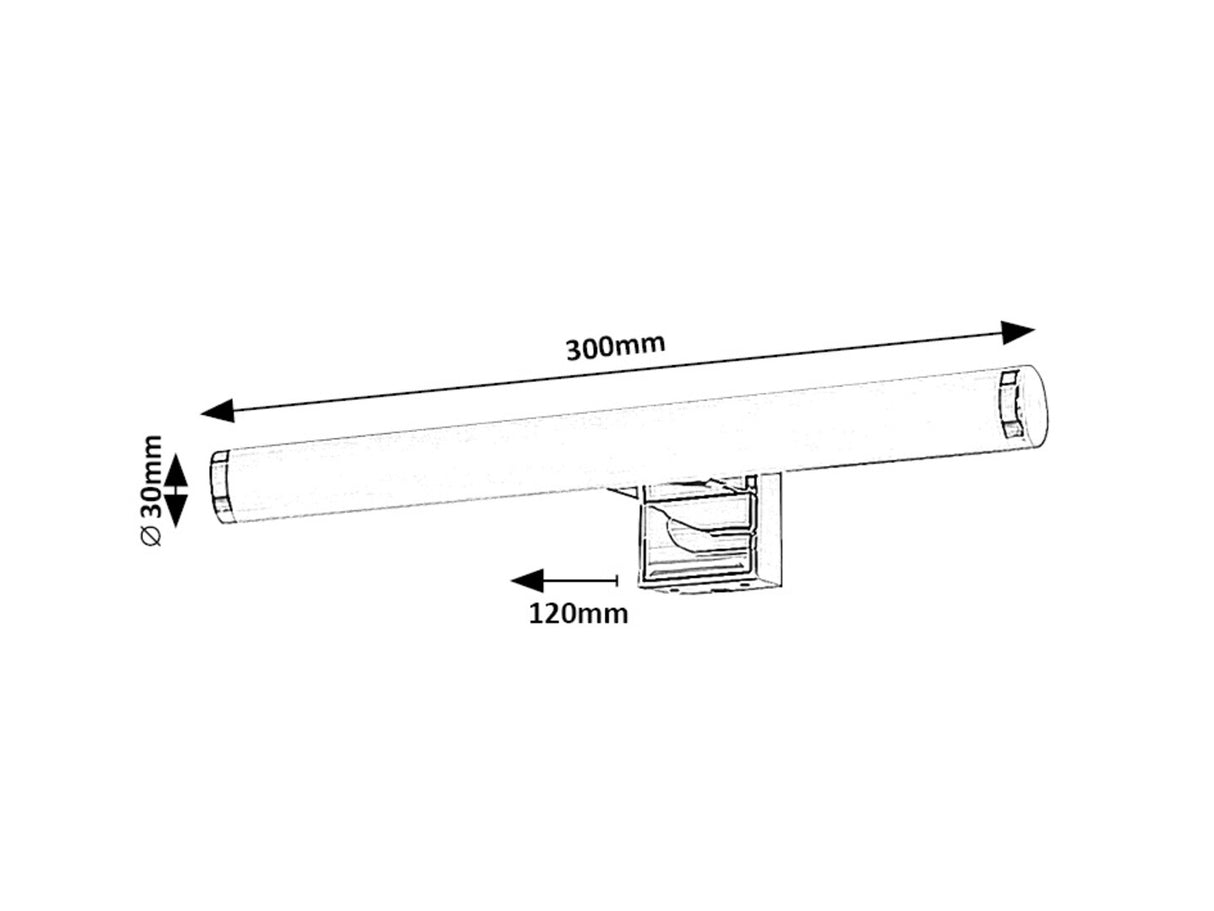 Aplica baie Nour, crom, LED, 5W, 530 lumeni, 4000K, L.30 cm, IP44, Rabalux 75037