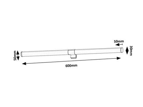 Aplica baie LED Zain, negru, 8W, 800lm, 4000K, L.60cm, IP44, Rabalux,