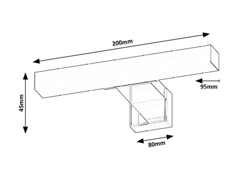 Lampa baie LED Oliro, negru, 4W, 350lm, 4000K, L.20cm, IP44, Rabalux, 75050