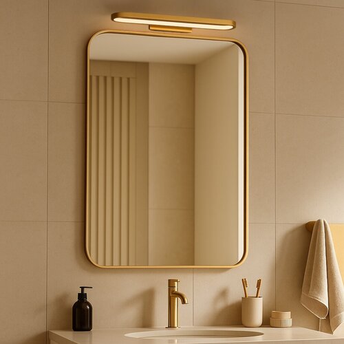 Aplica baie LED Odran, auriu, 18W, 1350lm, 4000K, L.60cm, IP44, Rabalux, 75056