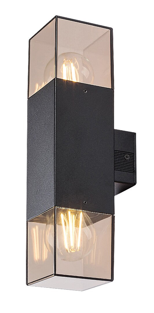 Aplica exterior Loanda, negru, 2 x E27, IP44, Rabalux, 77081