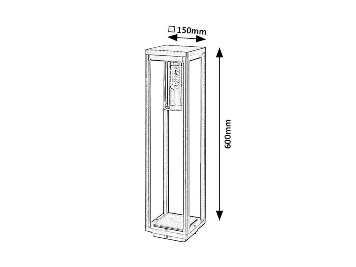 Stalp exterior Zernest, negru, 1 x E27, H.60cm, IP54, Rabalux, 77087