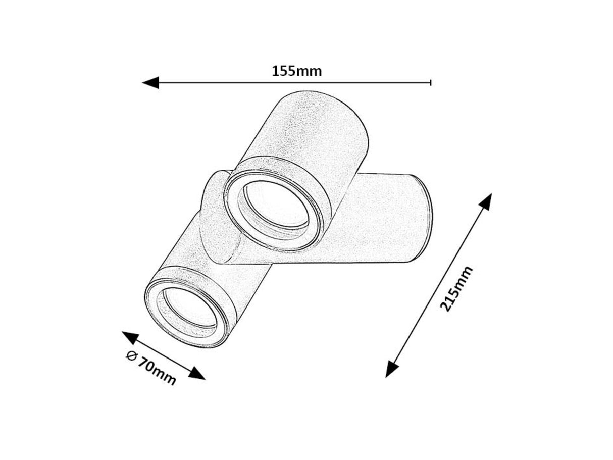 Aplica exterior Enol, negru, 2xGU10, IP44, Rabalux, 77111