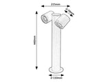 Stalp exterior Enol, negru, 2 x GU10, H.44cm, IP44, Rabalux, 77113