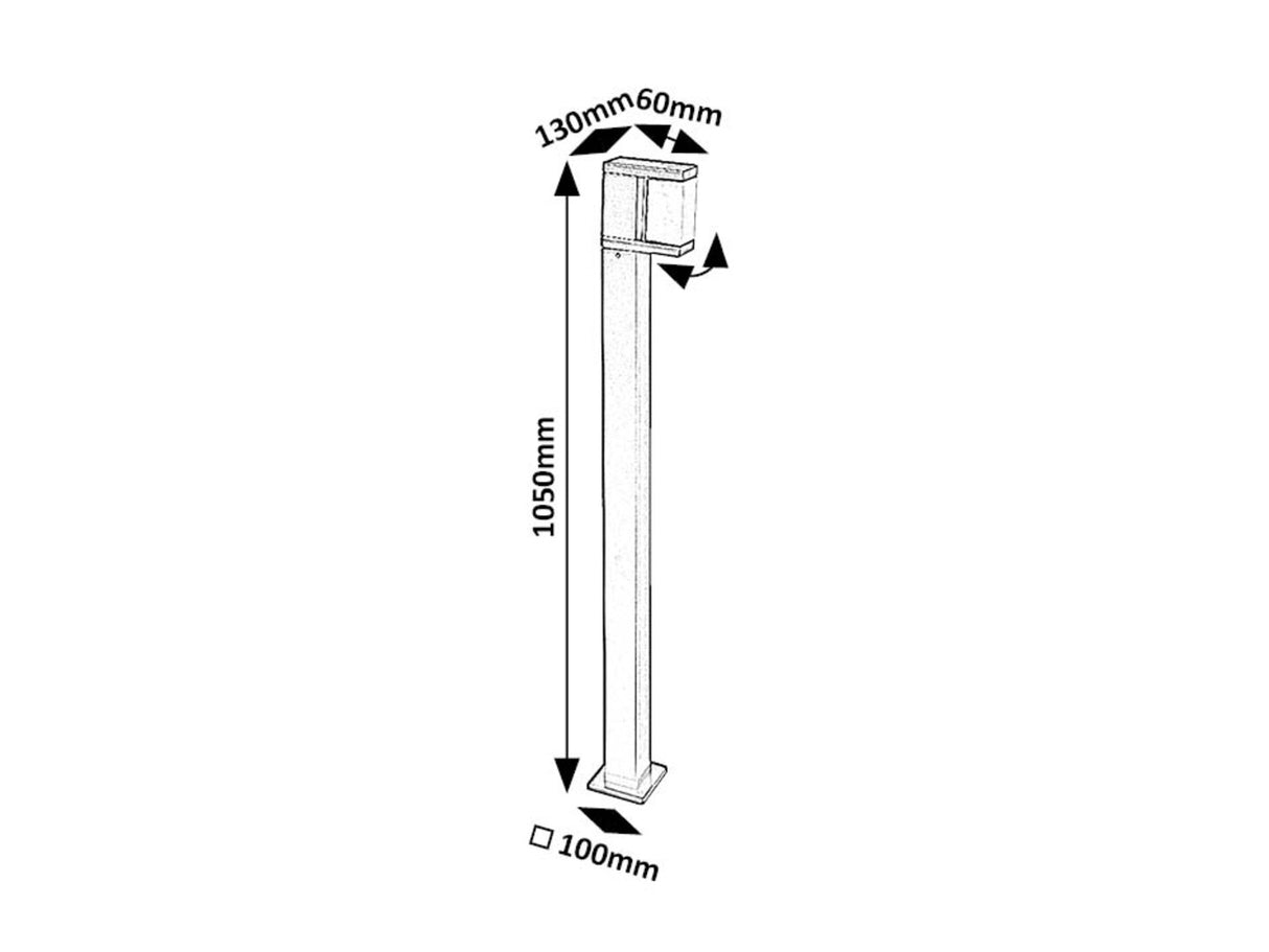 Stalp exterior LED Cubbington, negru, 10W, 740lm, 4000K, H.105, IP54, Rabalux, 77184