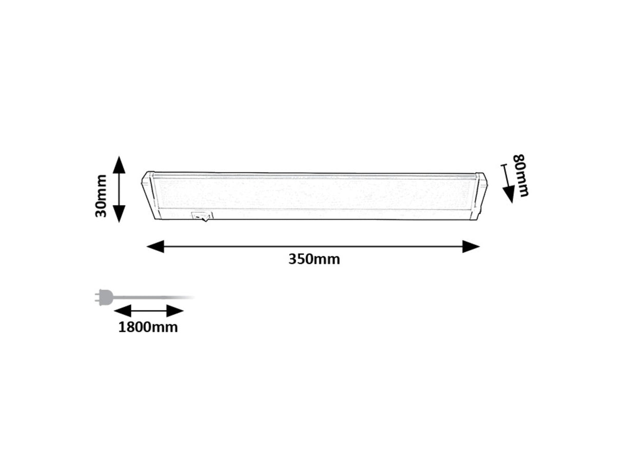Corp led cu intrerupator Easylight 2, alb, LED 5W, 390lm, 4000K, L.35cm, Rabalux, 78057