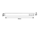 Corp led cu intrerupator si 2 prize Bath 2, alb, LED 15W, 1350lm, 4000K, L.70cm, Rabalux, 78065