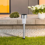Lampa LED exterior solara Solar 1, crom satin, 0,1W, IP44, Rabalux, 8366