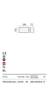 Aplica exterior KODIAK alb cu negru, LED 8W, 1088 lm, 3000K, IP65, Redo 90326