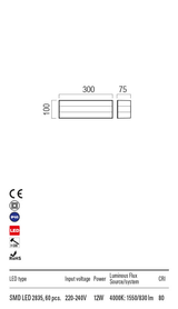 Aplica exterior KODIAK alb cu negru, LED 12W, 1424 lm, 3000K, IP65, Redo 90330