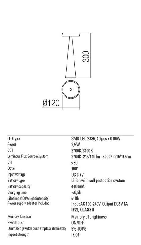 Veioza exterior/interior TAO gri bej, LED 2, 5W, 215 lm, 2700/3000K, IP65, Redo 90333