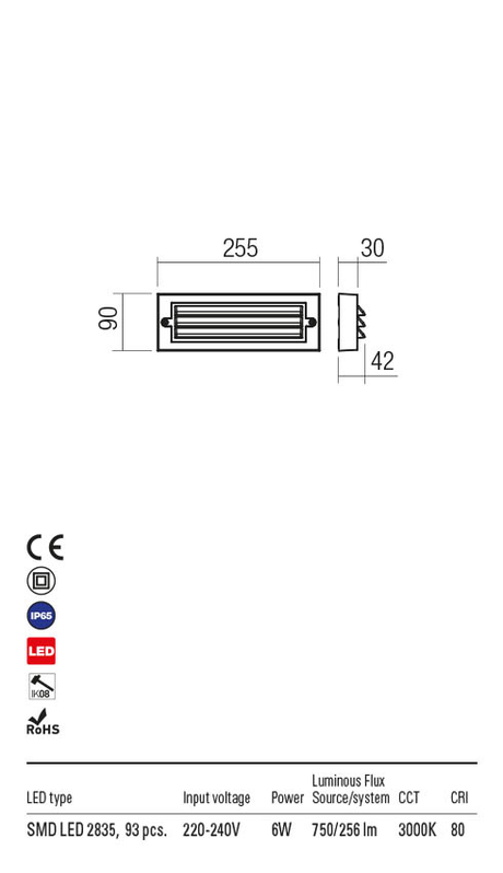 Aplica exterior KRUP gri inchis, LED 6W, 750 lm, 3000K, IP65, Redo 90367