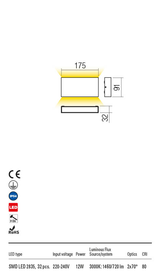 Aplica exterior KAMAL alb mat, LED 12W, 1460 lm, 3000K, IP54, Redo 90381