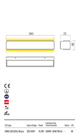 Aplica exterior DASH alb mat, LED 15, 5W, 1848 lm, 3000K, IP65, Redo 90405