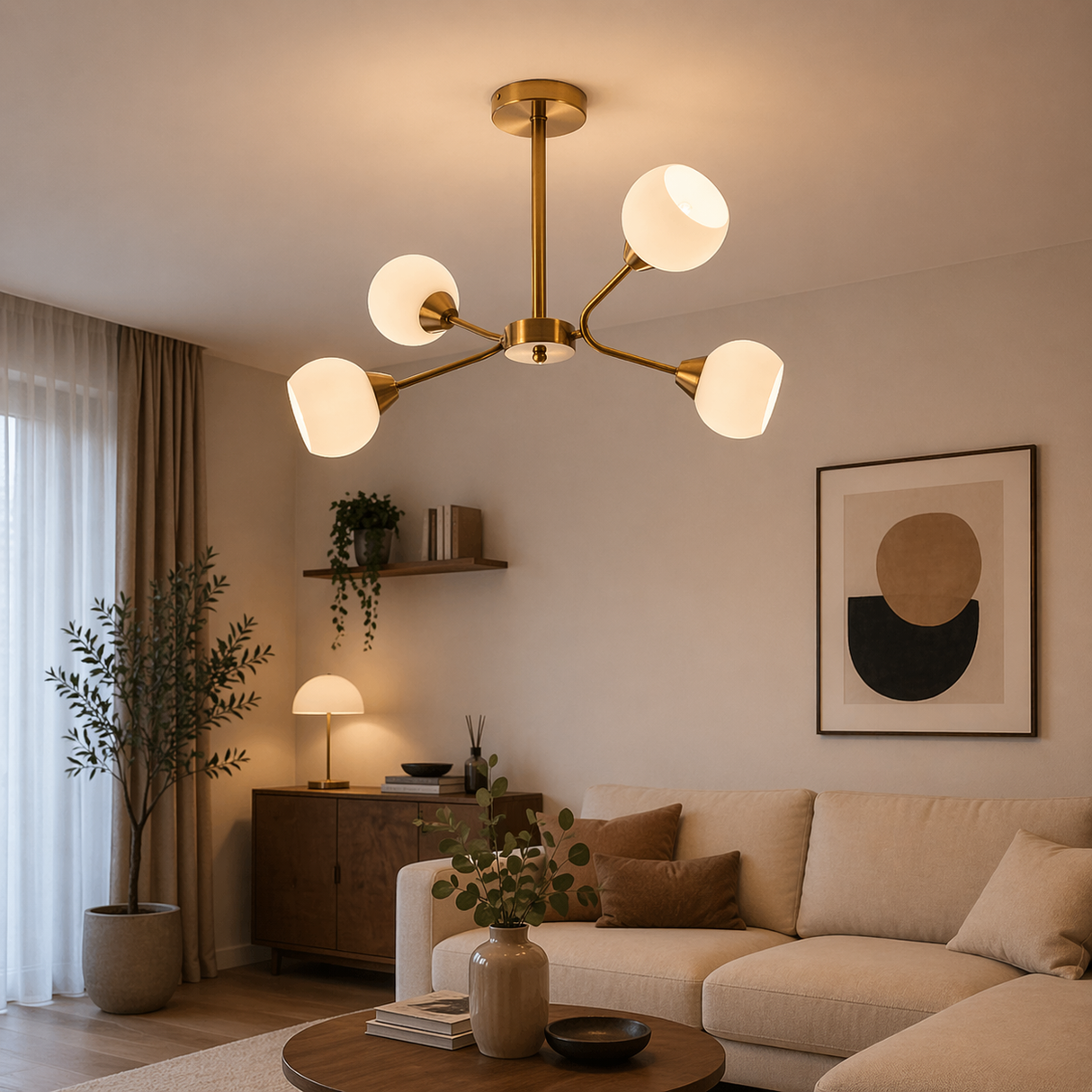 Lustra Pluri, bronz antic, 4XE27, Smarter 02-975