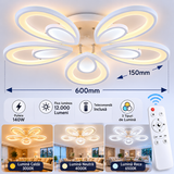 Lustră LED Modernă Flower, Design Floral Elegant, Alb Mat, 140W