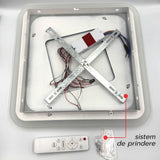 Plafonieră LED modernă 40x40 cm, 96W, 6100 lm, telecomandă, 3 tipuri de lumină