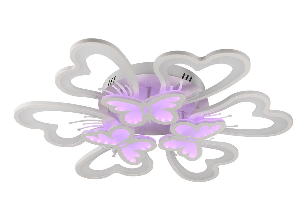 Plafonieră LED cu fluturași RGB și telecomandă, lumină reglabilă (caldă, neutră, rece), 100W, 8500lm, IP20, LE86909