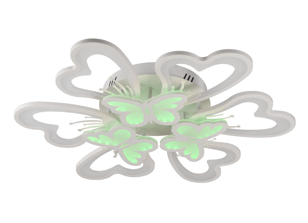 Plafonieră LED cu fluturași RGB și telecomandă, lumină reglabilă (caldă, neutră, rece), 100W, 8500lm, IP20, LE86909