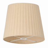 Abajur textil plisat bej oval – 22  × 20 cm