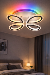 Plafonieră LED RGB cu telecomandă, lumină reglabilă (caldă, neutră, rece), 55W, 4400lm, IP20, LE75387